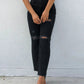 Distressed High Waist Straight Jeans