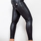 Full Size PU Leather Zip Detail Leggings