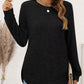 Ribbed Round Neck Long Sleeve T-Shirt