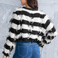 Striped Fringe Round Neck Sweater