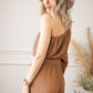 Texture Single Shoulder Tie-Waist Jumpsuit