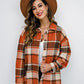 Plaid Button Up Collared Neck Jacket