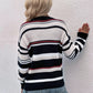 Striped Drop Shoulder Round Neck Pullover Sweater