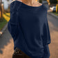 Texture Round Neck Long Sleeve Sweater