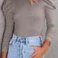 Mock Neck Puff Sleeve Bodysuit