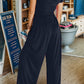 Short Sleeve Top and Wide Leg Pants Set