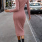 Ribbed Crisscross Round Neck Dress