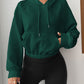 Drawstring Pocketed Raglan Sleeve Hoodie