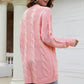 Open Front Dropped Shoulder Longline Cardigan