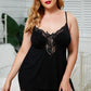 Lace Trim Plus Size Pajamas Set