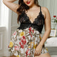 Lace Bra Splicing Floral Babydoll