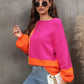 Color Block Round Neck Sweater