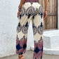 Printed Smocked High Waist Pants