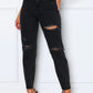 Distressed High Waist Straight Jeans