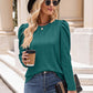 Round Neck Puff Sleeve Blouse