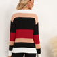 Striped Round Neck Dropped Shoulder Sweater