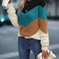 Color Block Round Neck Dropped Shoulder Sweater