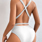 Tied Crisscross Wide Strap One-Piece Swimwear