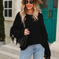 Fringe Round Neck Dropped Shoulder Sweater