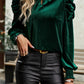 Mock Neck Puff Sleeve Blouse