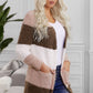 Color Block Open Front Pocketed Cardigan