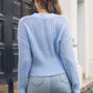 V-Neck Long Sleeve Cropped Sweater