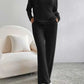 Ribbed V-Neck Long Sleeve Top and Pants Set