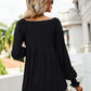 V-Neck Lantern Sleeve Blouse