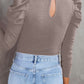 Mock Neck Puff Sleeve Bodysuit