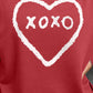 XOXO Heart Round Neck Sweatshirt