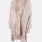 Fringe Open Front Long Sleeve Poncho