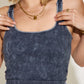 Zenana Ribbed Washed Square Neck Tank