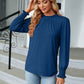 Frill Mock Neck Long Sleeve Blouse