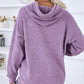 Texture Drawstring Long Sleeve Hooded Sweater