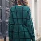 Plaid Round Neck Long Sleeve Sweater Dress