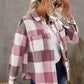 Plaid Button Up Dropped Shoulder Jacket