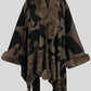 Faux Fur Trim Poncho