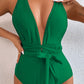 Tied Crisscross Wide Strap One-Piece Swimwear