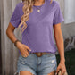 Heathered Round Neck Short Sleeve T-Shirt