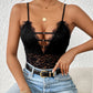 Lace Plunge Spaghetti Strap Bodysuit