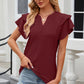 Eyelet Notched Short Sleeve T-Shirt