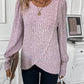 Ribbed Round Neck Long Sleeve Knit Top