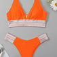 Contrast Textured High Cut Swim Set