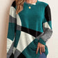 Geometric Round Neck Long Sleeve T-Shirt