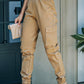 Elastic Waist Ankle-Length Cargo Joggers