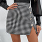 Decorative Button Slit Mini Skirt