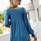 V-Neck Lantern Sleeve Blouse