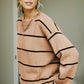 Striped Round Neck Dropped Shoulder Sweater