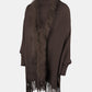 Fringe Open Front Long Sleeve Poncho