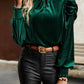 Mock Neck Puff Sleeve Blouse